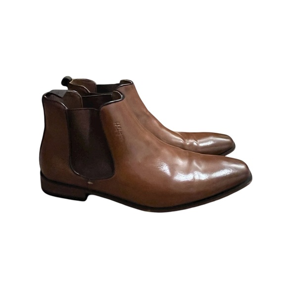Tommy Hilfiger Sesame Chocolate Brown Burnished Leather Men's Boots 10.5 - Picture 3 of 9